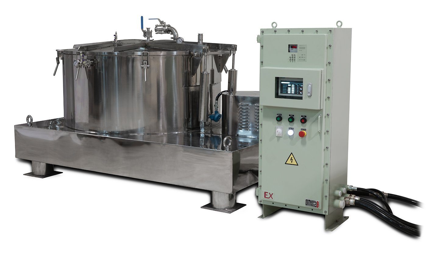 475L Jacketed Stainless Steel Centrifuge with Explosion Proof Motor and Siemens Controller - 150Lbs Max Capacity