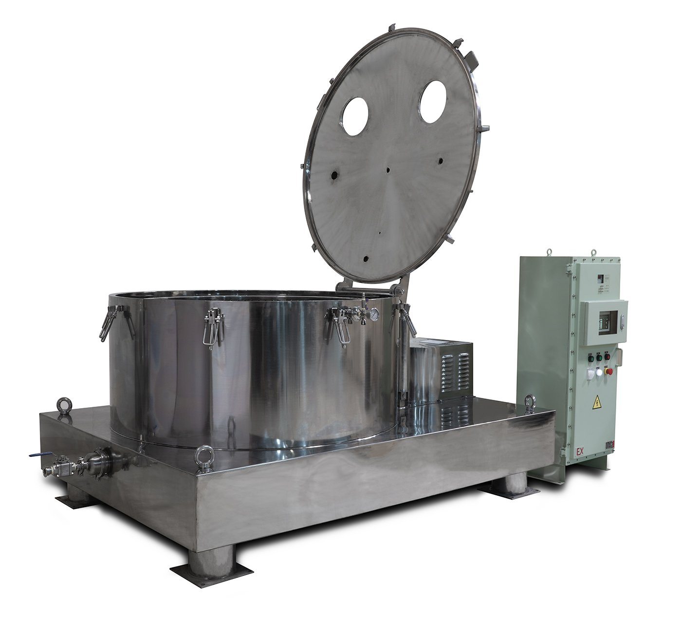 475L Jacketed Stainless Steel Centrifuge with Explosion Proof Motor and Siemens Controller - 150Lbs Max Capacity