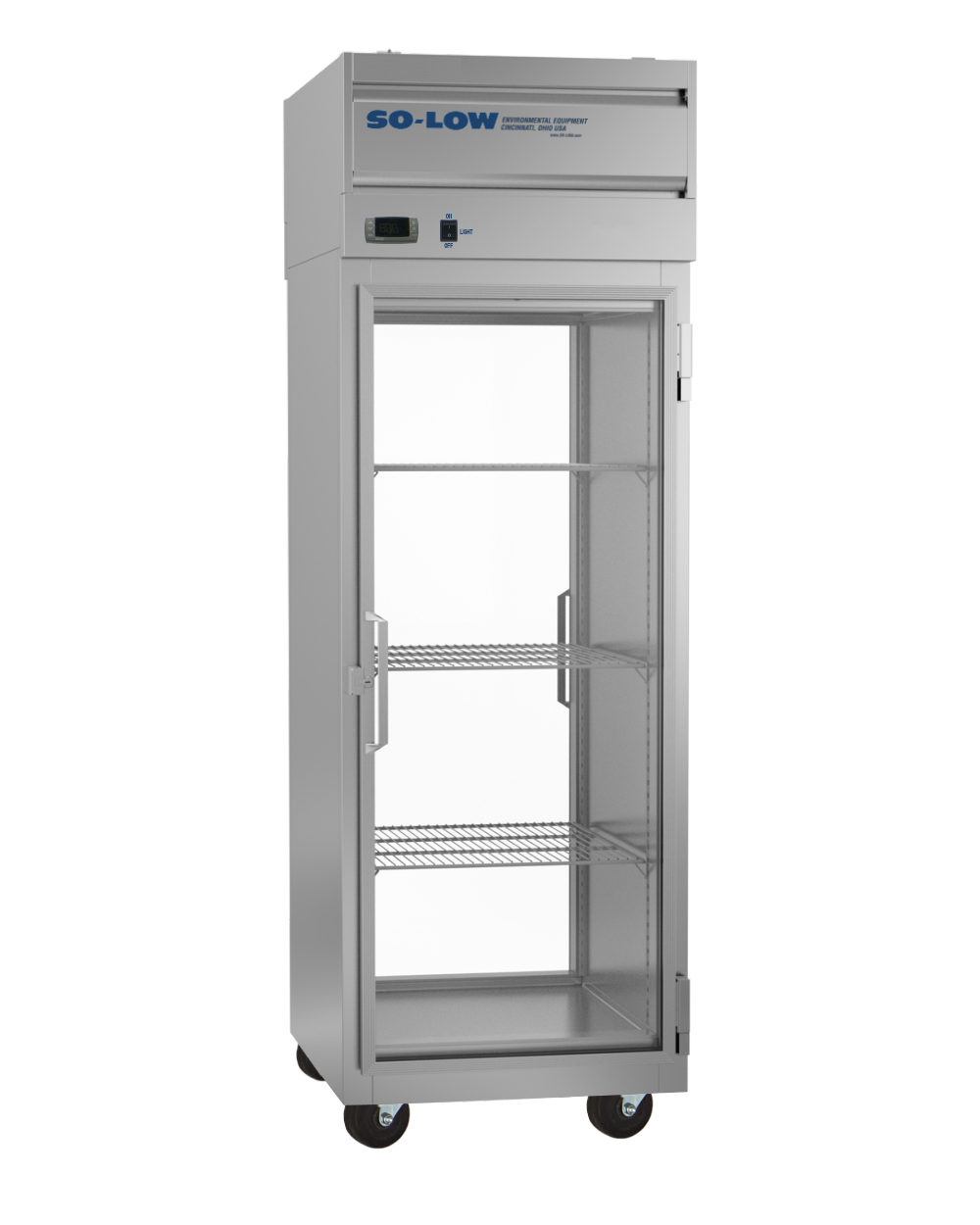 So-Low 4ºC, 25 cu. ft. w/two glass doors, Cycle defrost, 115v