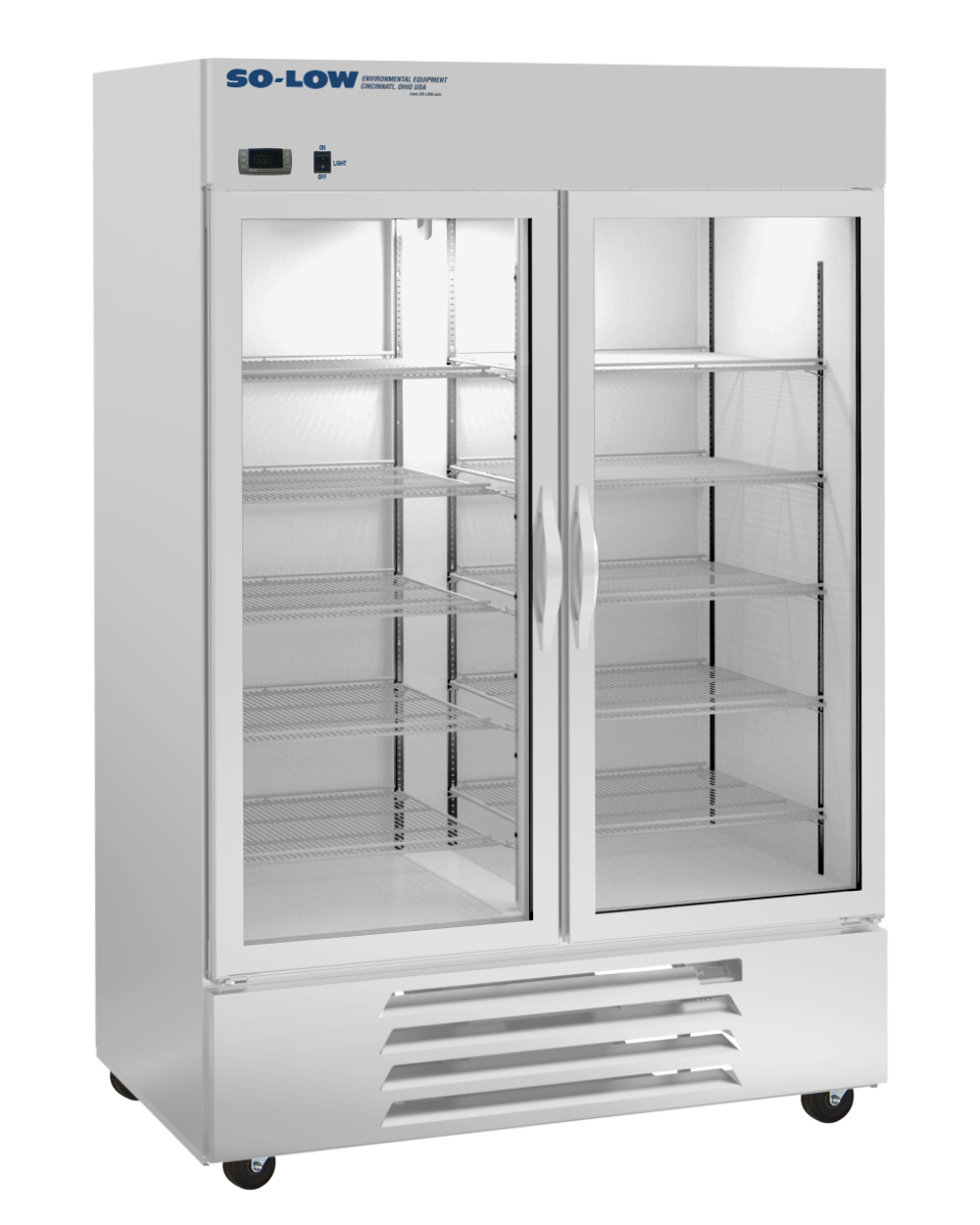 So-Low 2ºC to 8ºC, 49 cu.ft., two glass doors, Cycle defrost, 115v