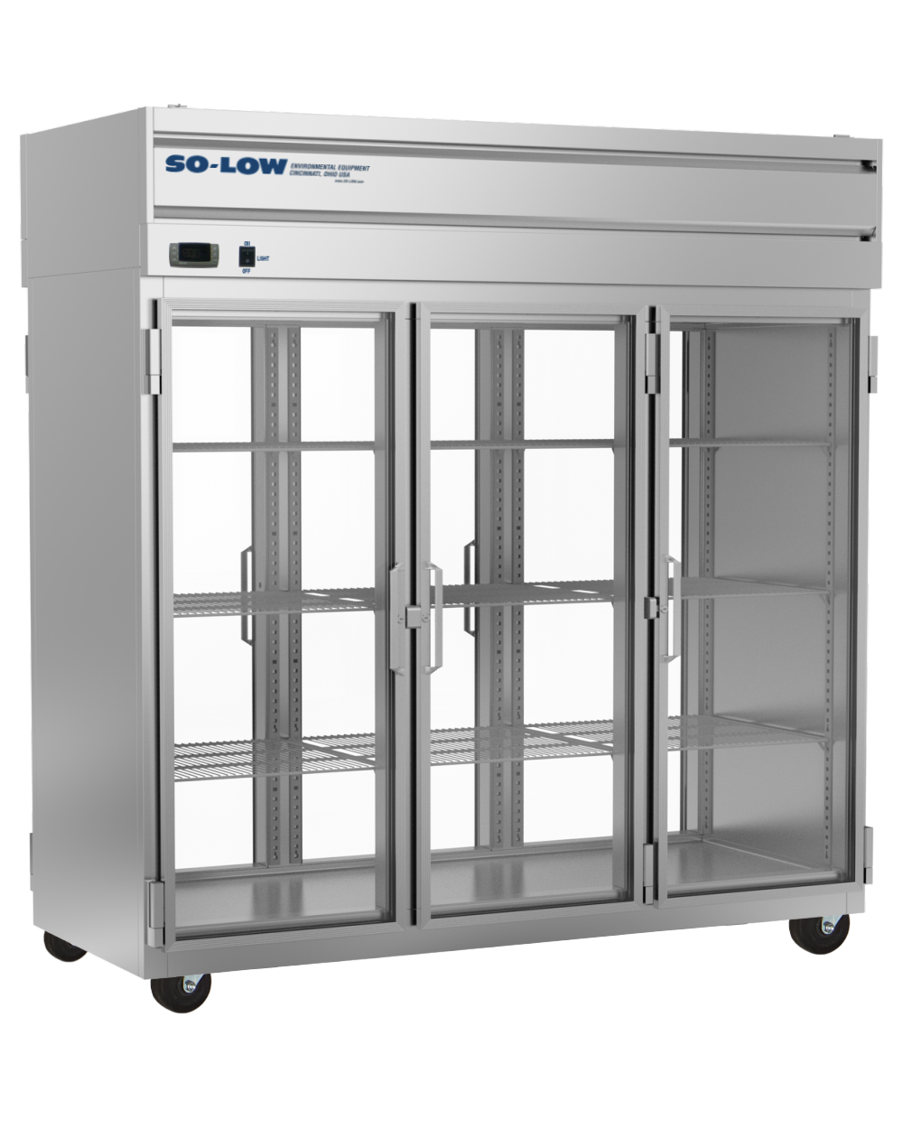 So-Low 4ºC, 80 cu. ft. w/six glass doors, Cycle defrost, 115v