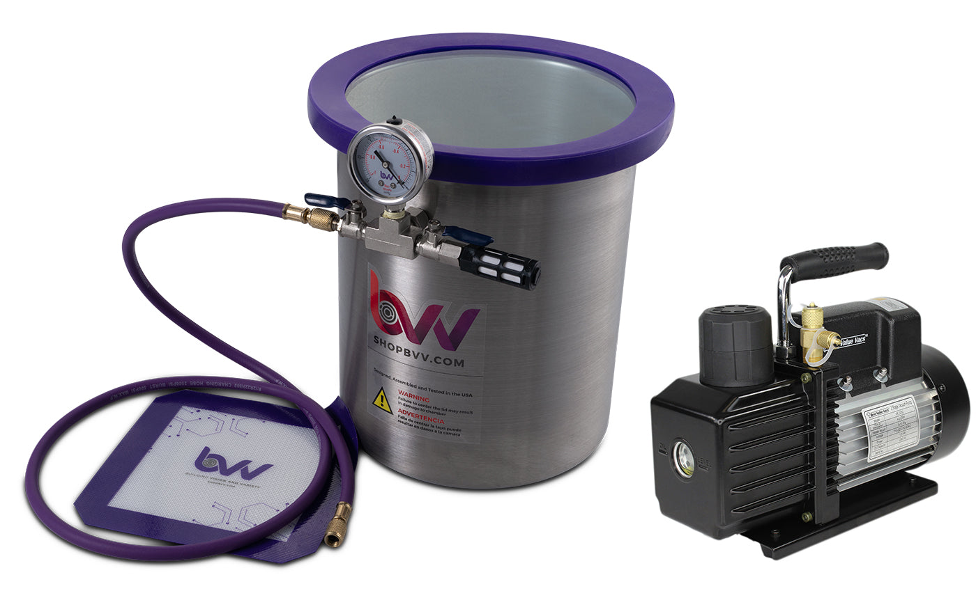 3 Gallon Stainless Steel Vacuum Chamber and Vacuum Pump Kit