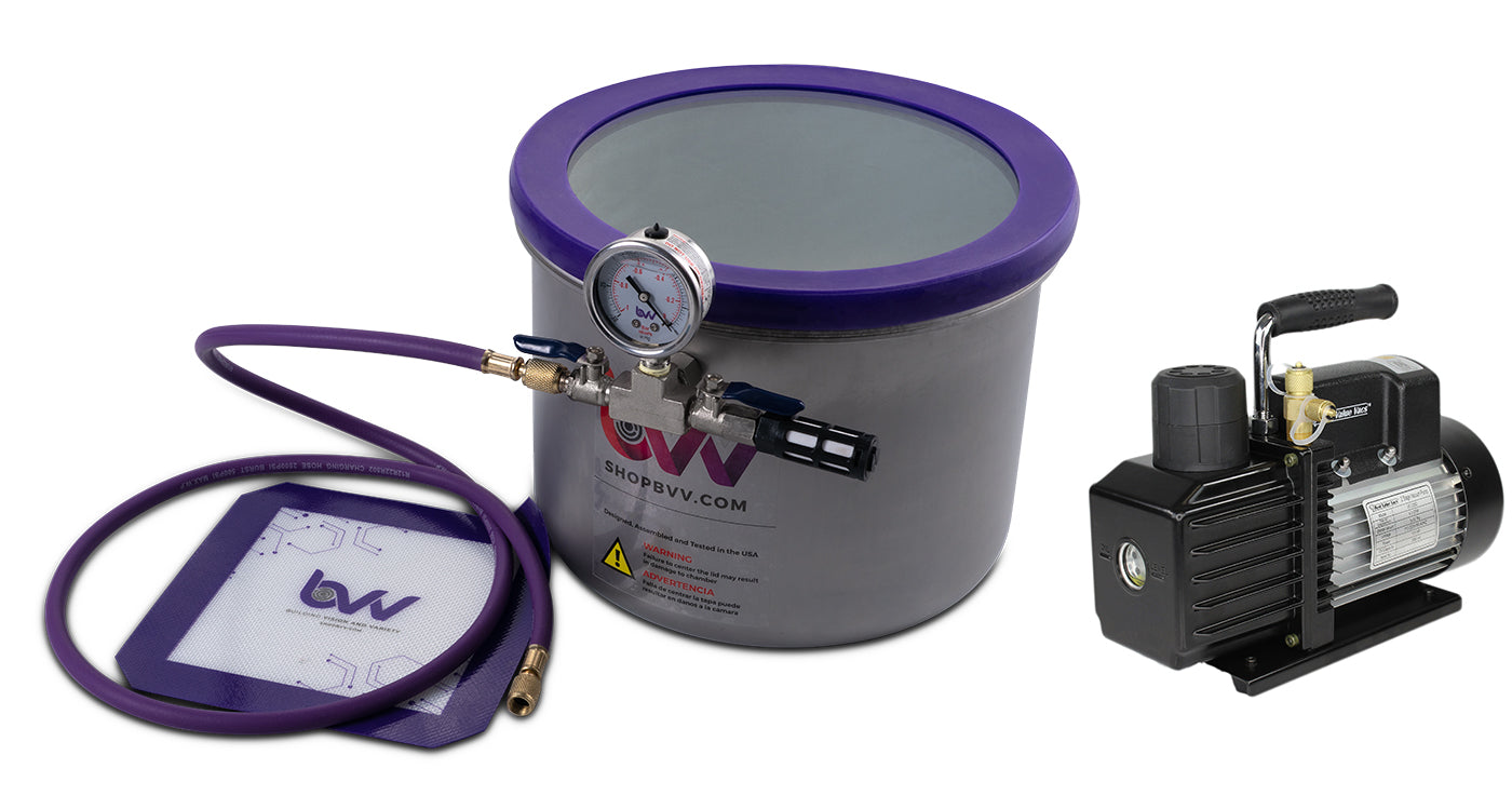 3 Gallon SS Wide Side Mount Vacuum Chamber and Vacuum Pump Kit