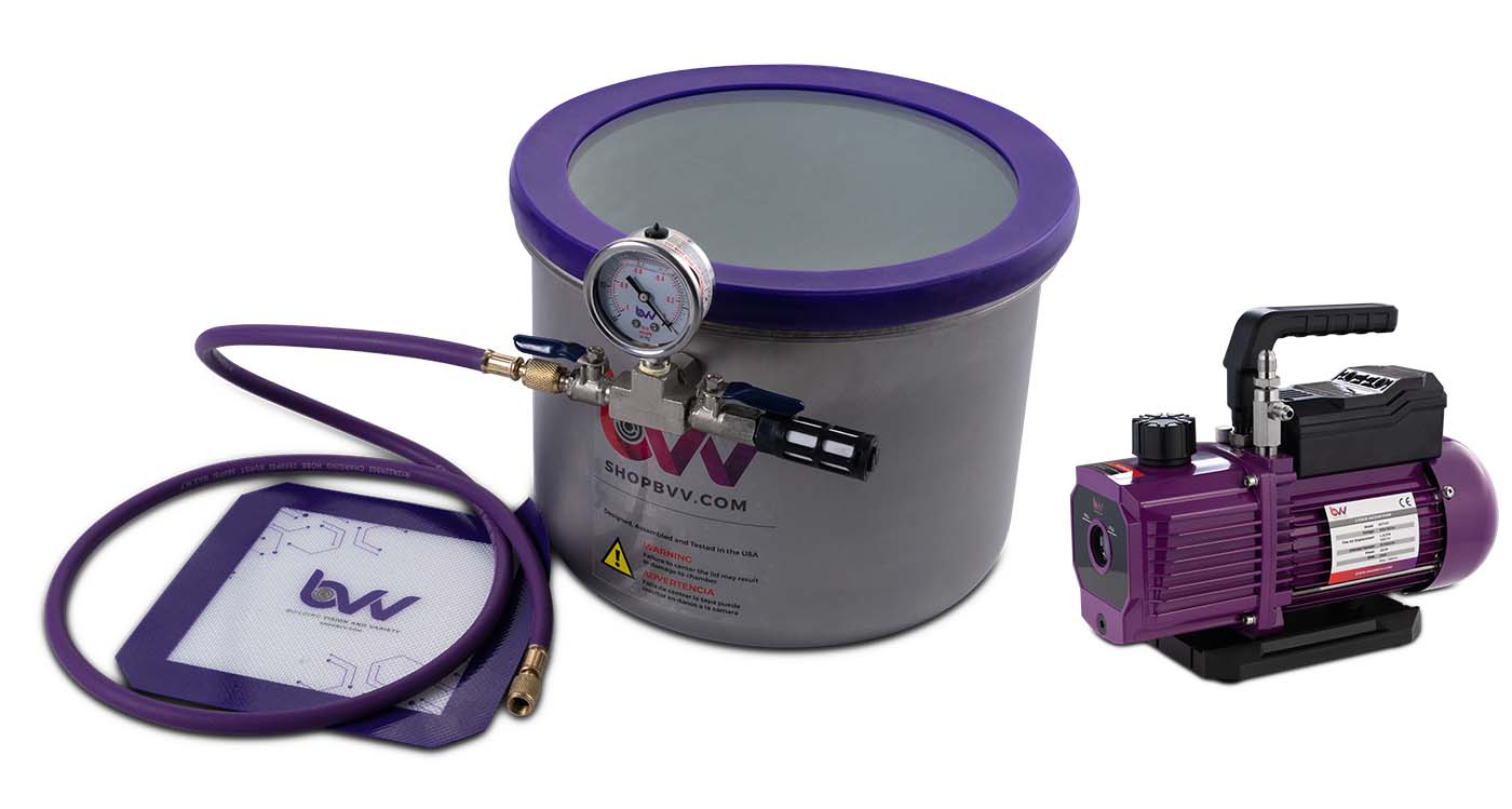 3 Gallon SS Wide Side Mount Vacuum Chamber and Vacuum Pump Kit