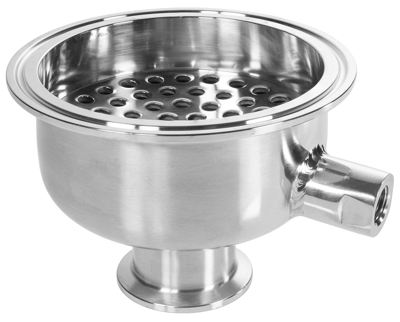 Hemispherical Filter Plate Reducer with 1/4" FNPT Side Port