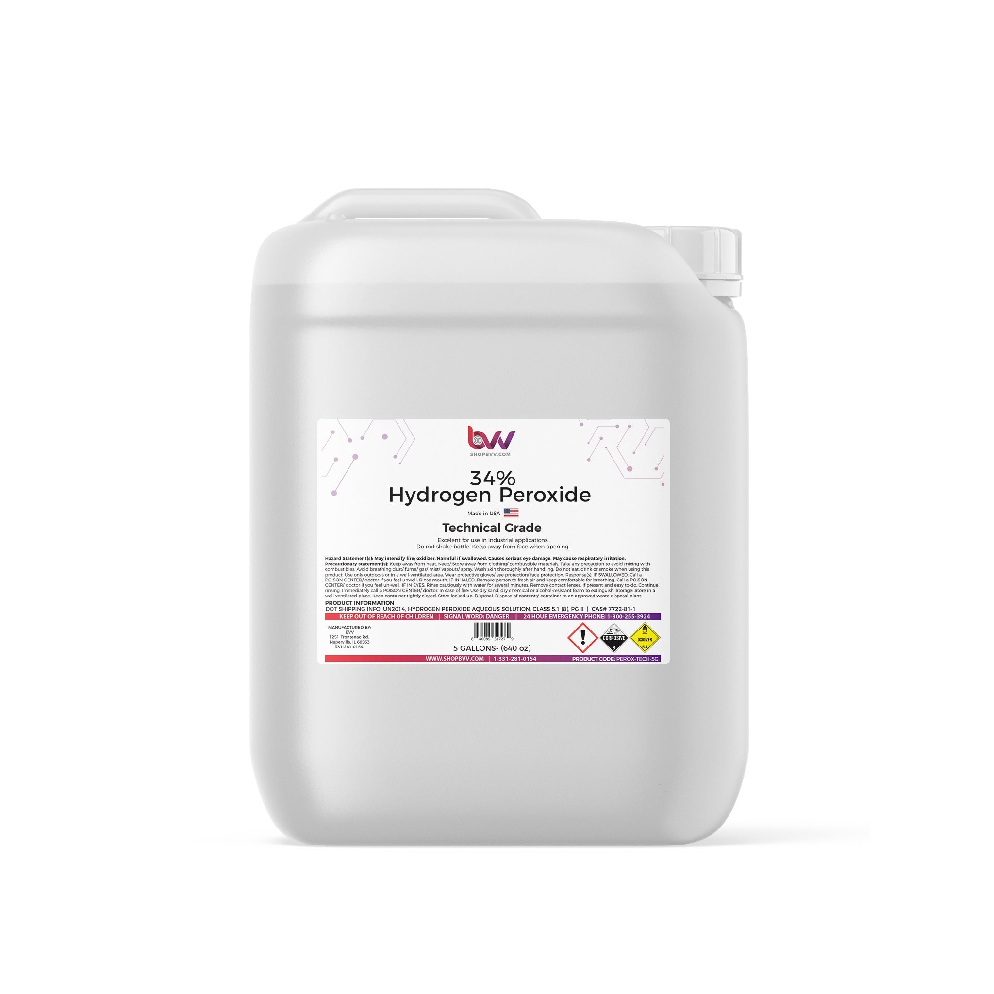 35% Hydrogen Peroxide Tech Grade, NSF, H2O2