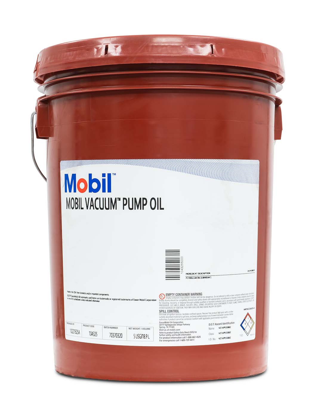 Mobil Vacuum Pump Oil SAE Grade 20, ISO Viscosity Grade 68