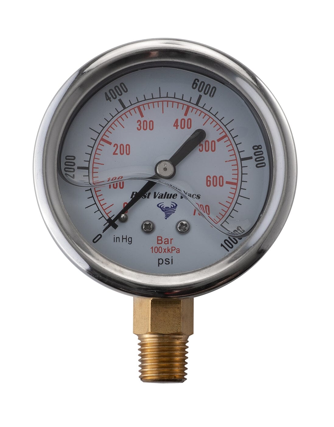 Oil Filled Vacuum/Pressure Gauge - Bottom Mount - 1/4" MNPT