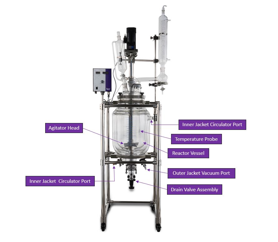 20L Double Jacketed Glass Reactor