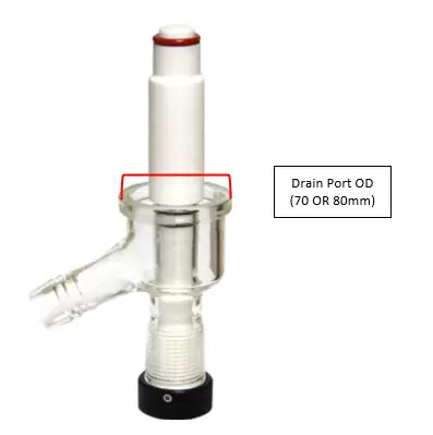1" Drain Port with PTFE On/Off Valve for Ai Glass Reactors