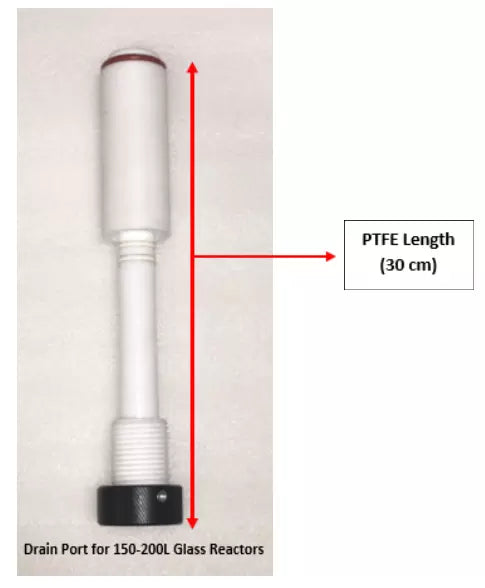 1" Drain Port with PTFE On/Off Valve for Ai Glass Reactors