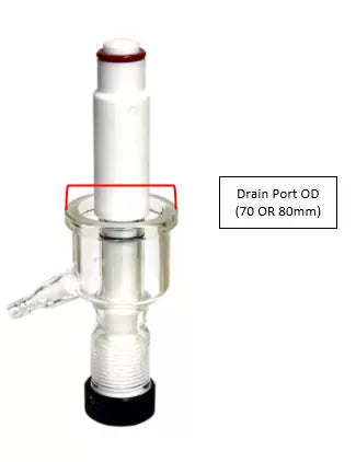3/8" Drain Port with PTFE On/Off Valve for Ai Glass Reactors