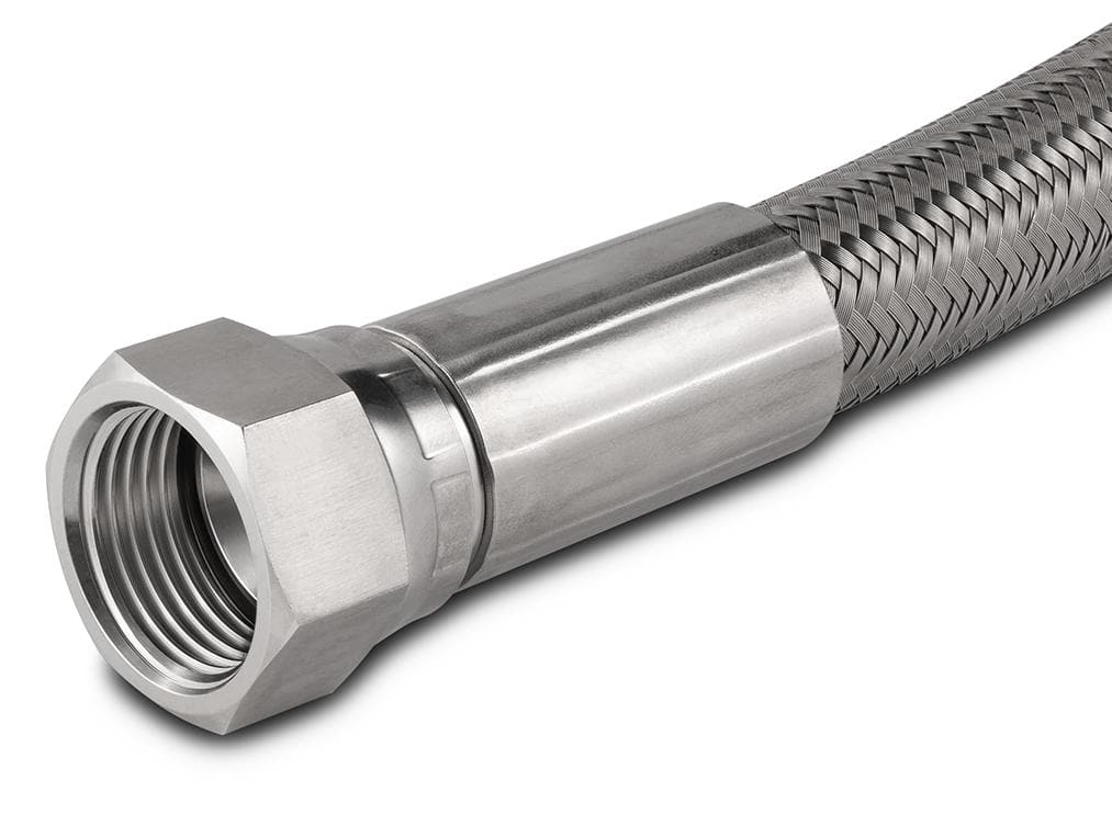 3/4" 37 Degree x 48" Length JIC Braided Stainless Steel Hose