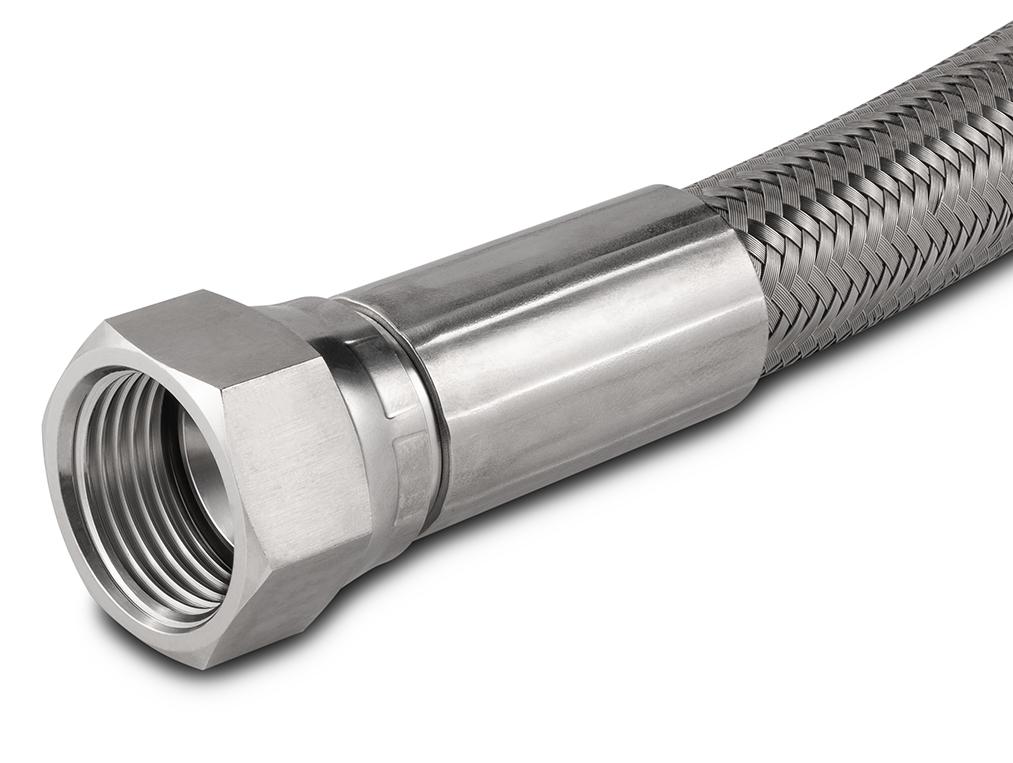 3/4" 37 Degree x 48" Length JIC Braided Stainless Steel Hose