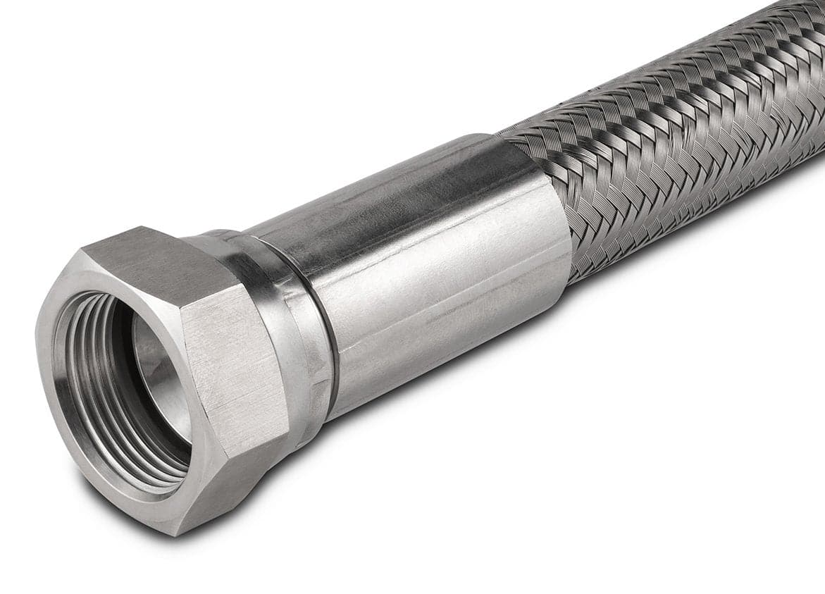 1" 37 Degree x 48" Length JIC Braided Stainless Steel Hose