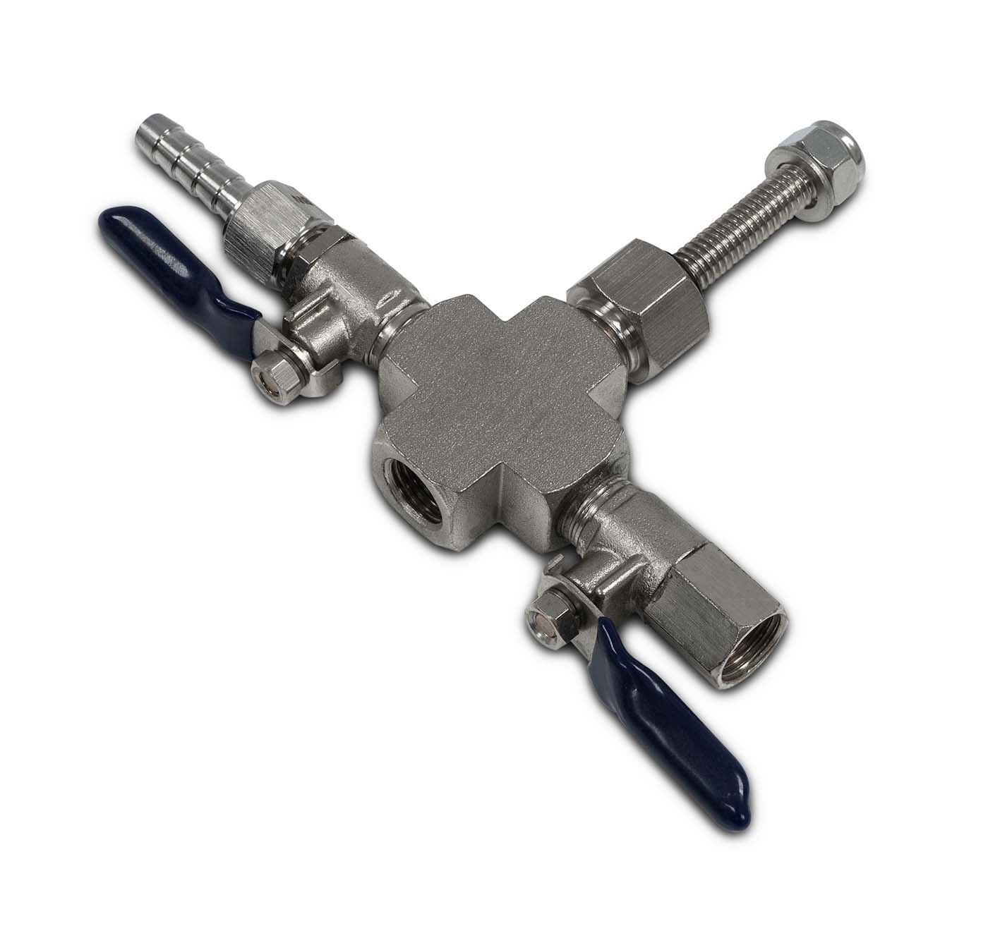 Valve Manifold - Cross with Hose Barb