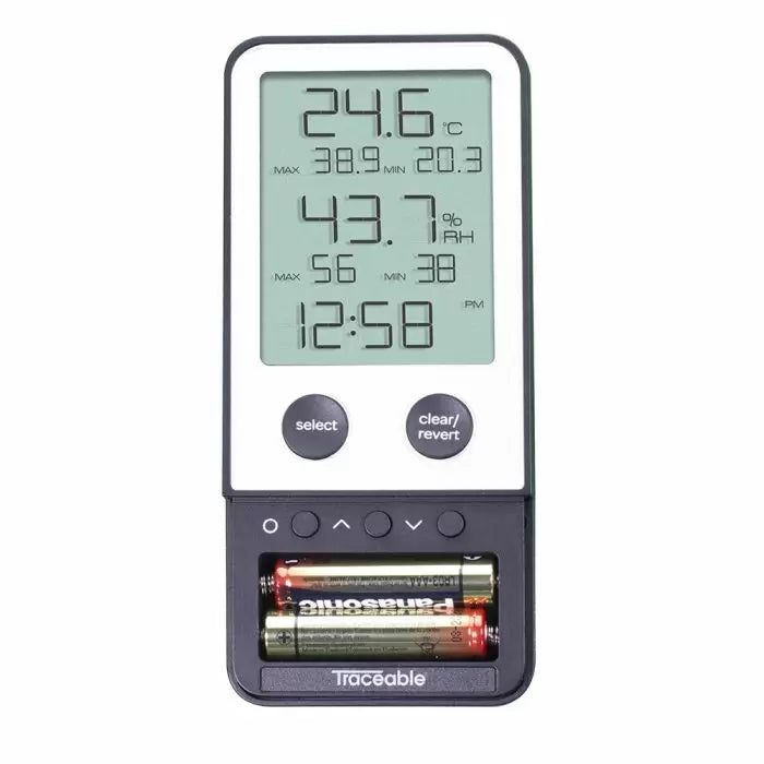 Traceable® Thermohygrometer with Clock