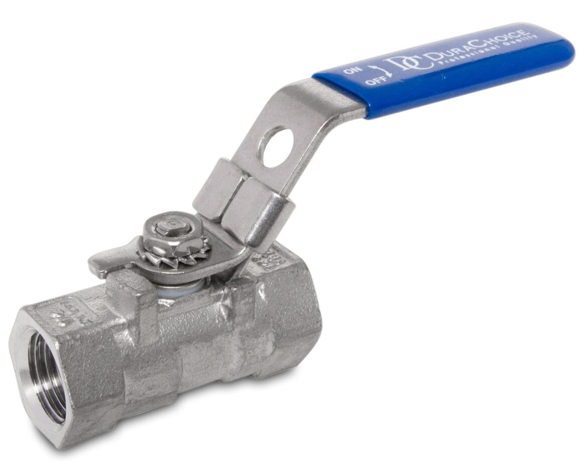 DuraChoice Stainless Steel (316) Ball Valve - 1 Piece Standard Port, 1,000 PSI (WOG)