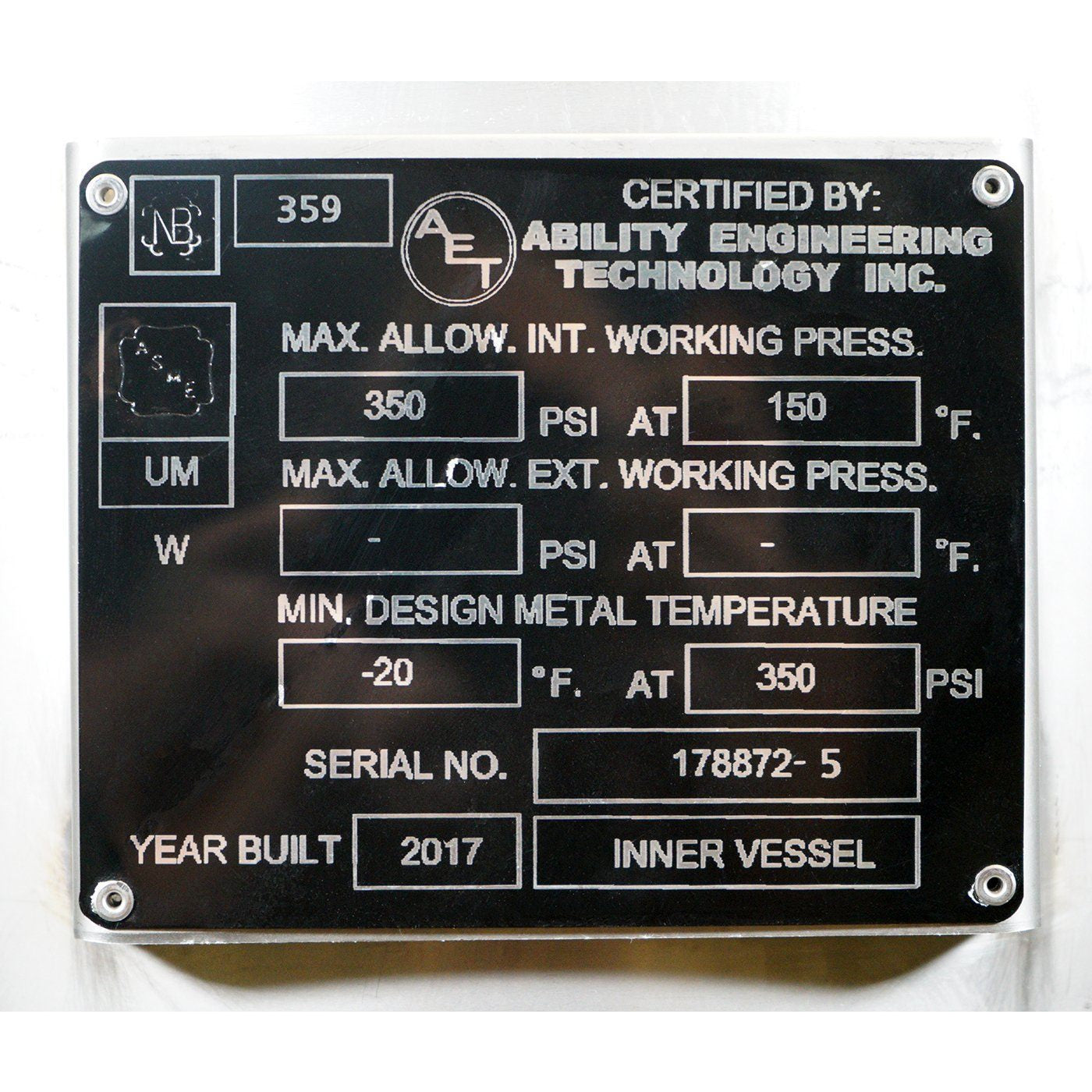 ASME Certified 50L Jacketed Solvent Tank 304L - Bare