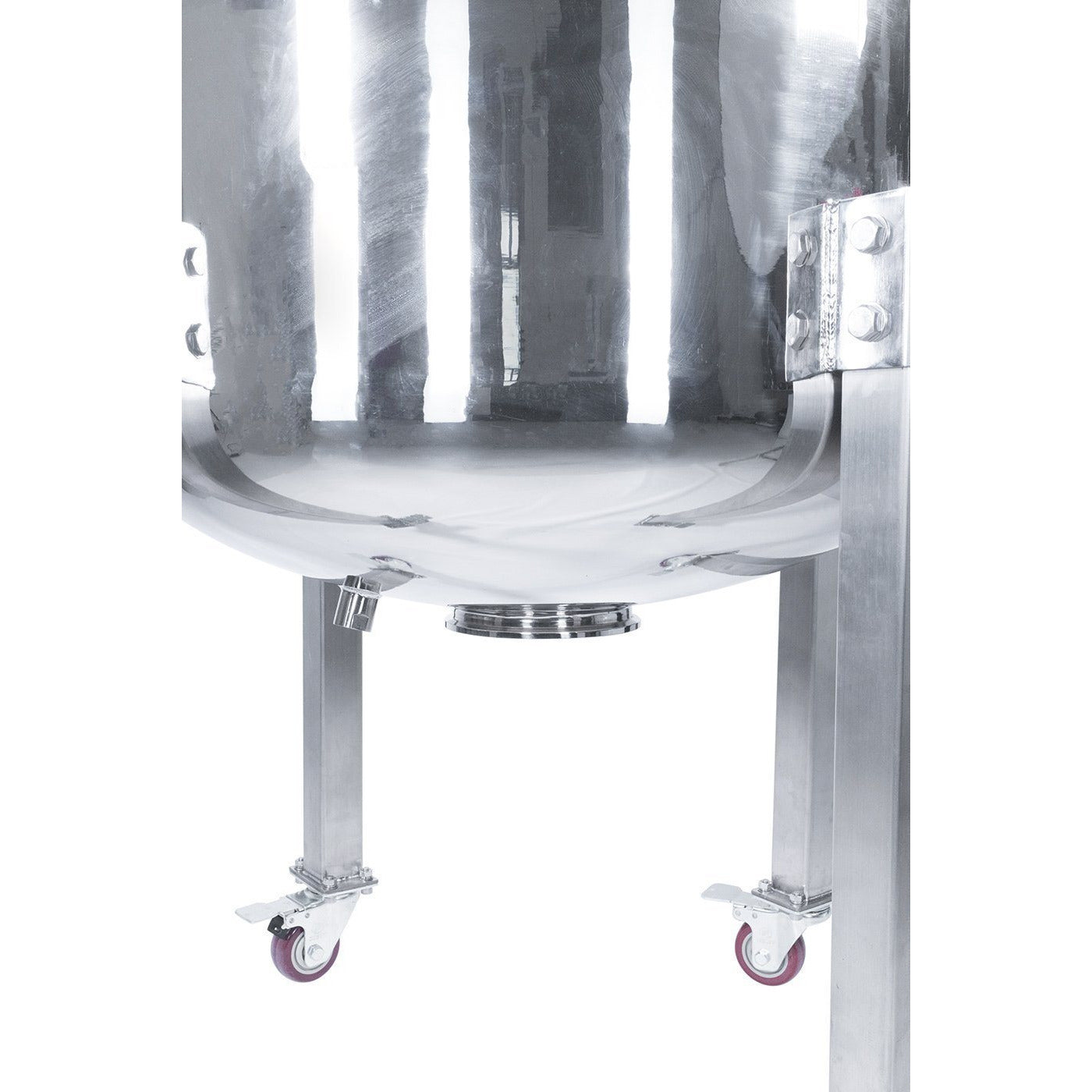 300L 304SS Jacketed Collection and Storage Vessel with Locking Casters