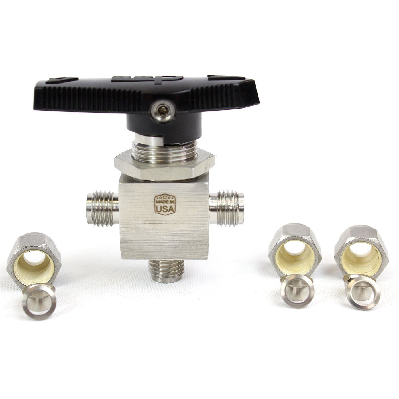 SSP Corporation 3 Way Ball Valve - Fractional Tube Fitting