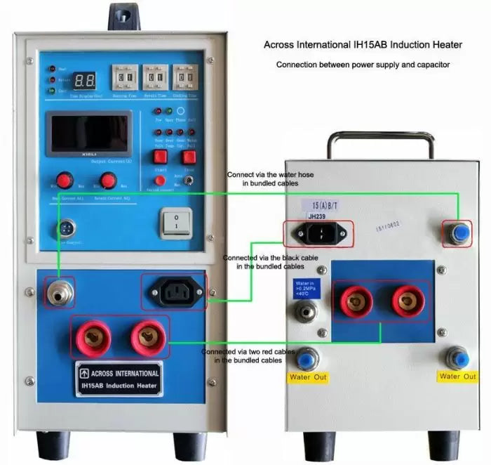 15KW Mid-Frequency Split Induction Heater w/ Timers 30-80KHz Refurb 2016