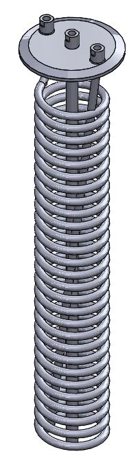 6" Tri-Clamp x 30" Column Cooling Coil with Dip Tube
