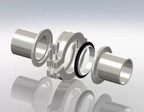 Ai KF25 1M Flexible SST Bellow with Clamps & Centering Rings
