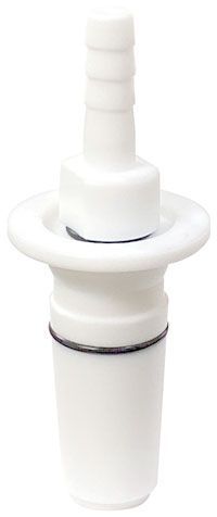 PTFE 24/40 to KF25 or 3/8" Hose Barb Adapter w/ Viton O-rings