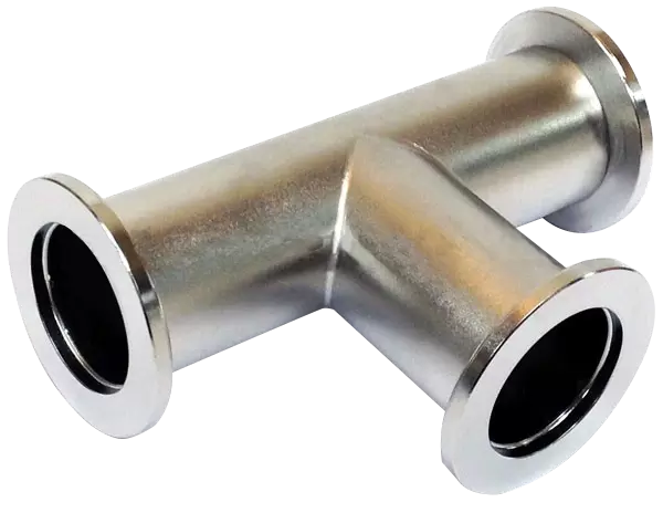 KF25/NW25 St St 3-Way Tee Flange for Secure Vacuum Connection