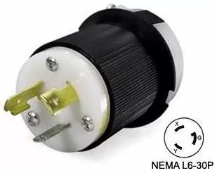 NEMA L6-30P 250 Volt 30 Amp Twist-Lock Plug