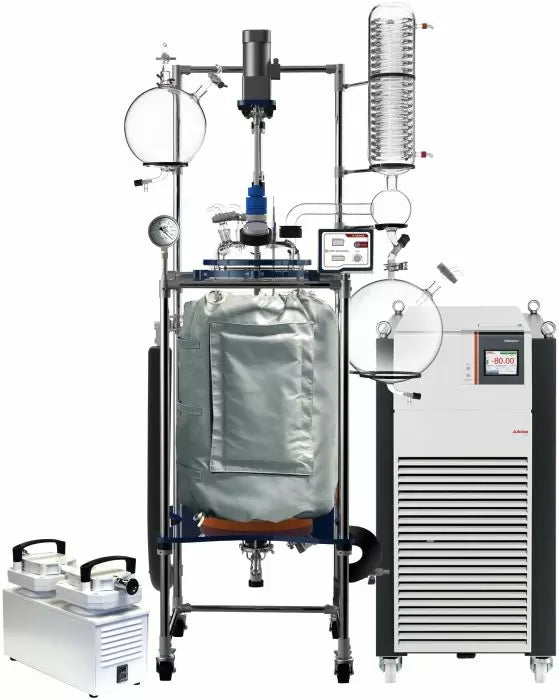 Ai R Series 100L Single Jacketed Glass Reactor w/ Chiller & Pump