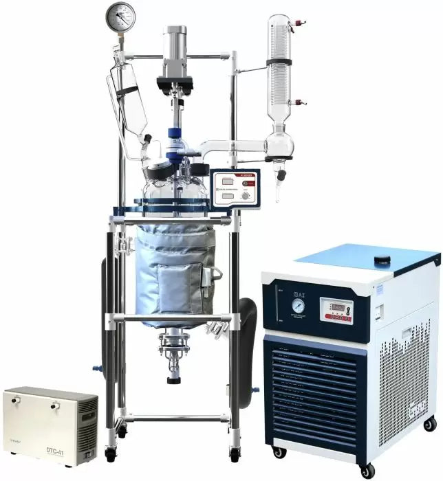 Ai 10L Single or Dual Jacketed Glass Reactor w/ Chiller & Pump