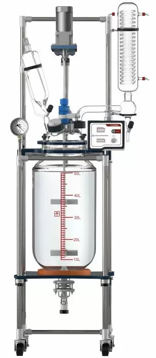 Ai 50L Non-Jacketed Glass Reactor with 200°C Heating Jacket
