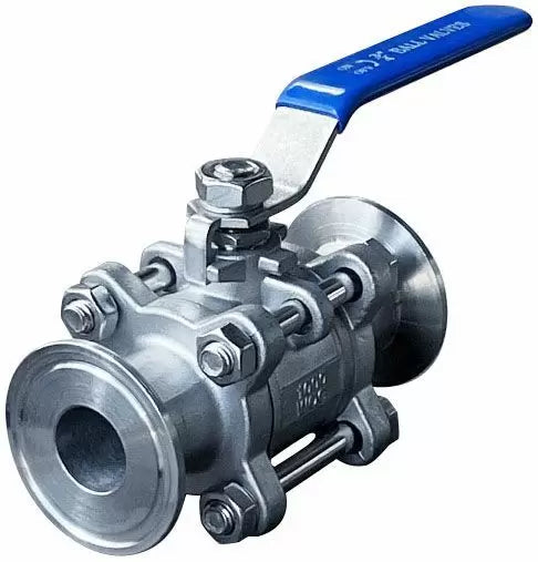 Ai 1.5" 304 SST Sanitary Tri-Clamp with On/Off Ball Valve & Lock