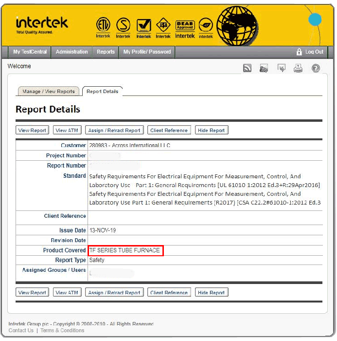 1800C 1-Zone 80mm OD Tube Furnace w/ Kanthal® Elements