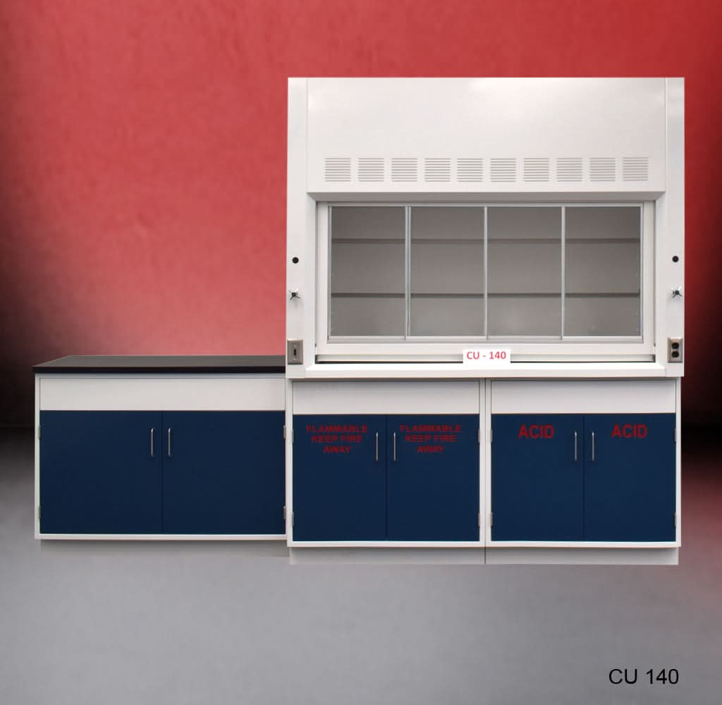 6′ Fisher American Fume Hood w/ 9′ Flammable & General Storage