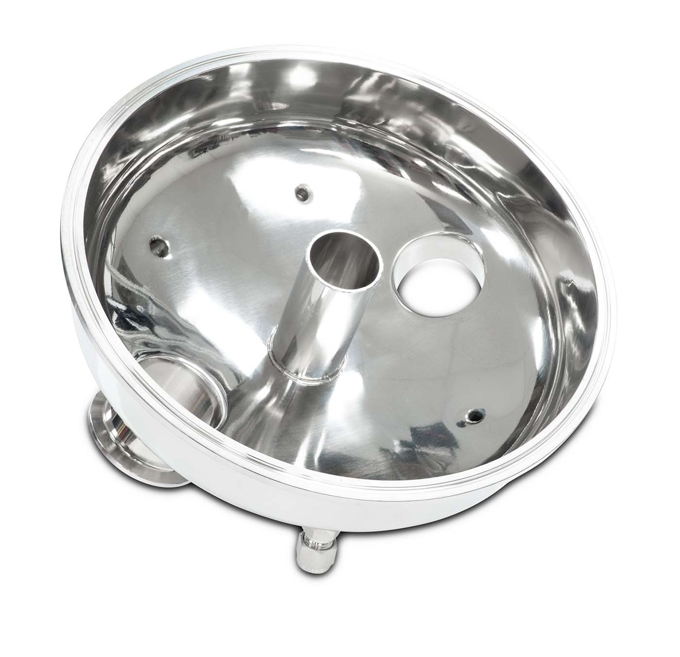 Compression 10" Tri-Clamp x (2) 2" Tri-Clamp x (1) 1.5" TriClamp x (2) 3/8" Compression x 1/4" Compression x 1/2" Compression Hemispherical Lid