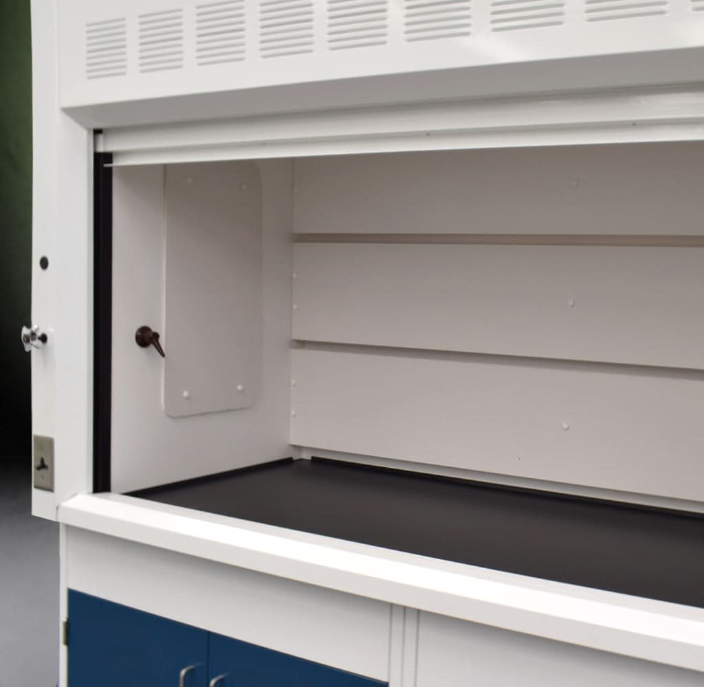6′ Fisher American Fume Hood w/ 9′ Laboratory Cabinets & Flammable Storage