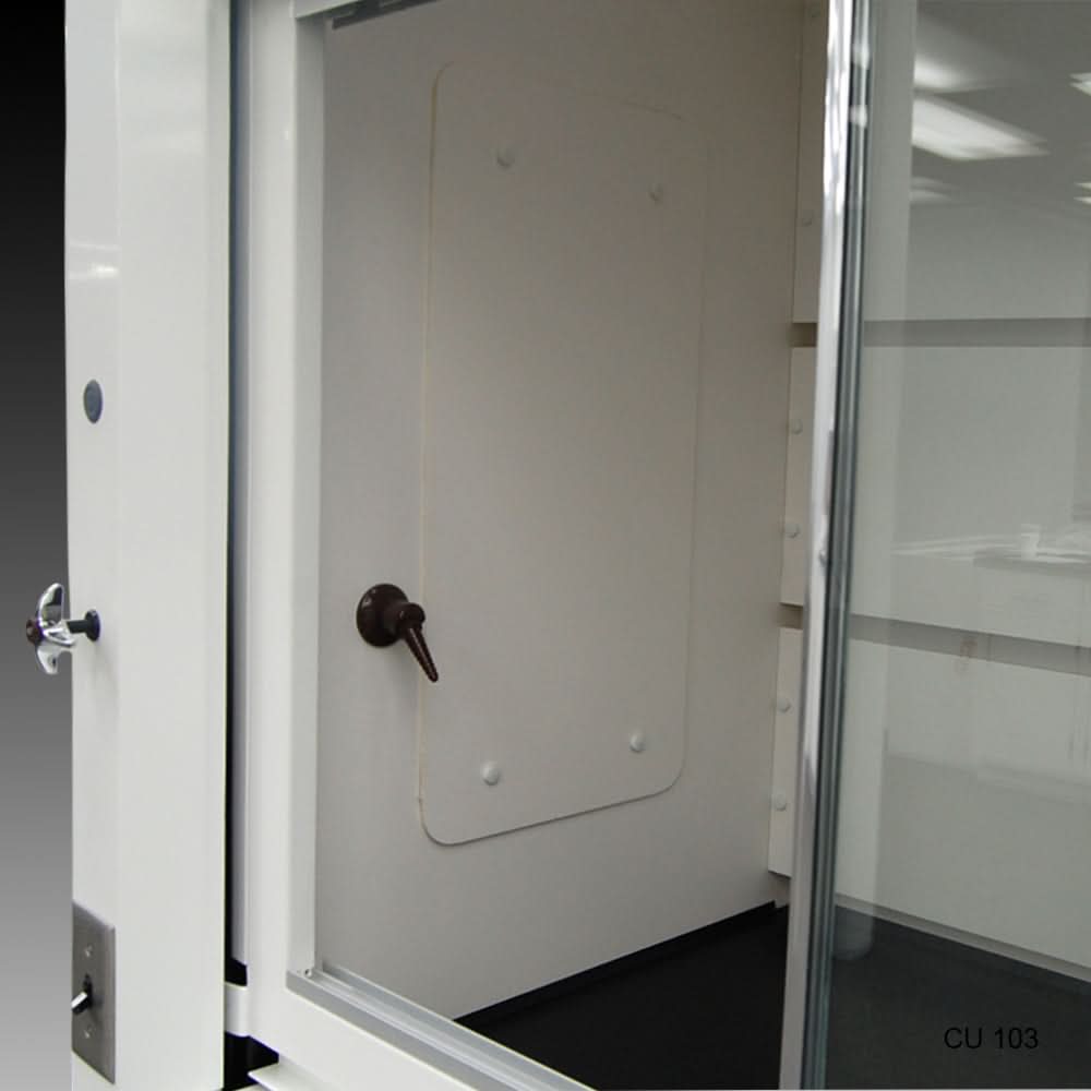 4′ Fisher American Fume Hood w/ Storage & 10′ Cabinets