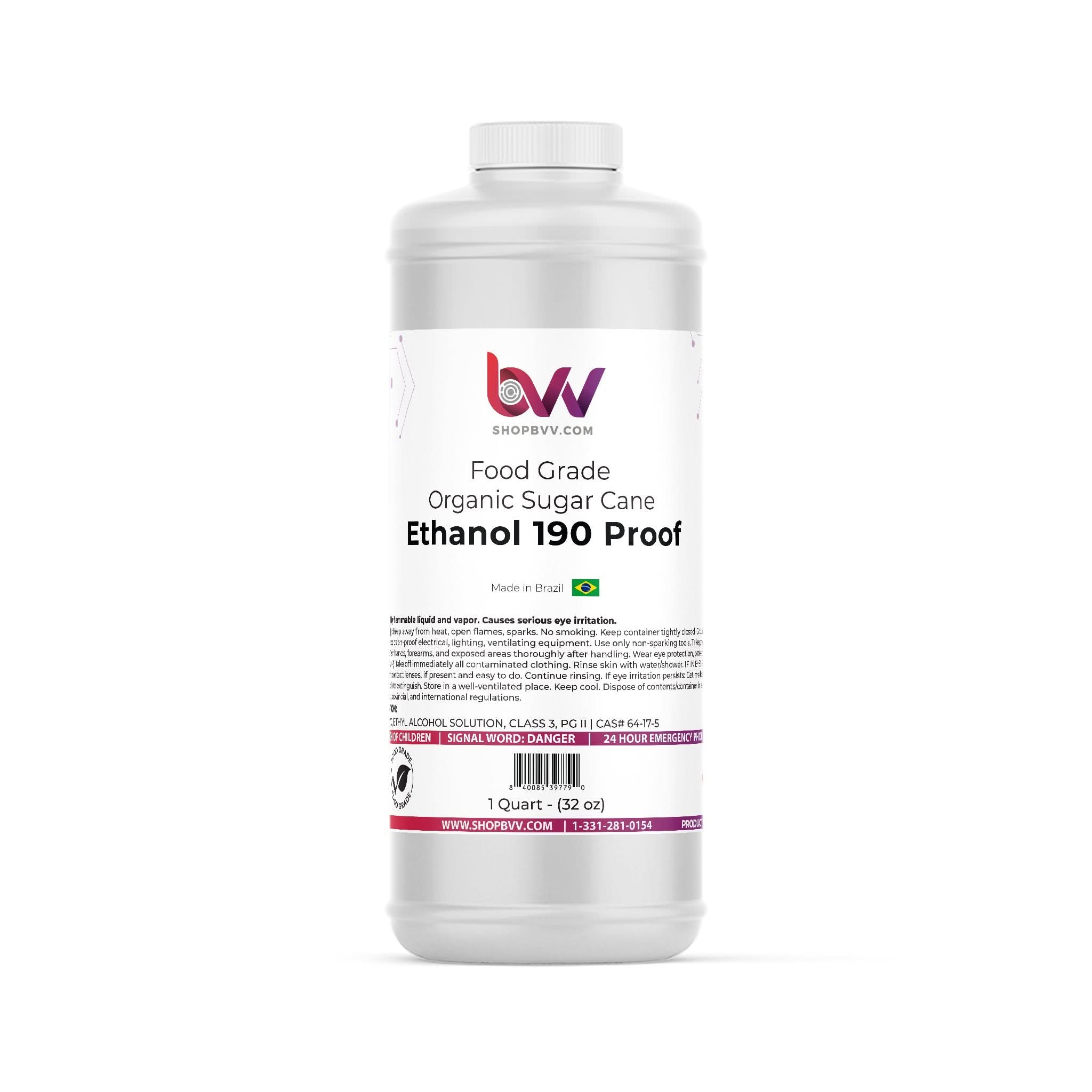 190 Proof Organic Sugar Cane Alcohol - Food Grade