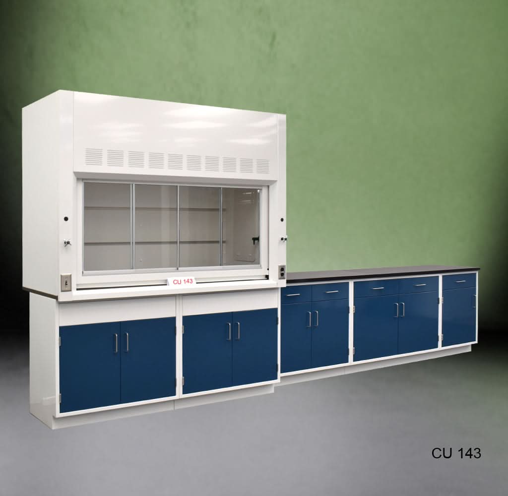 6′ Fisher American Fume Hood w/ 9′ Cabinets