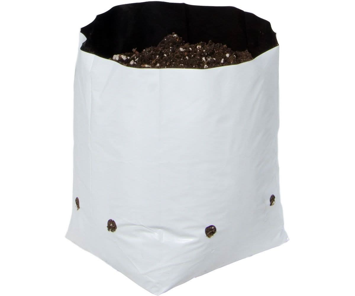 Hydrofarm Black & White Grow Bag, 1 gal (20 packs of 25)