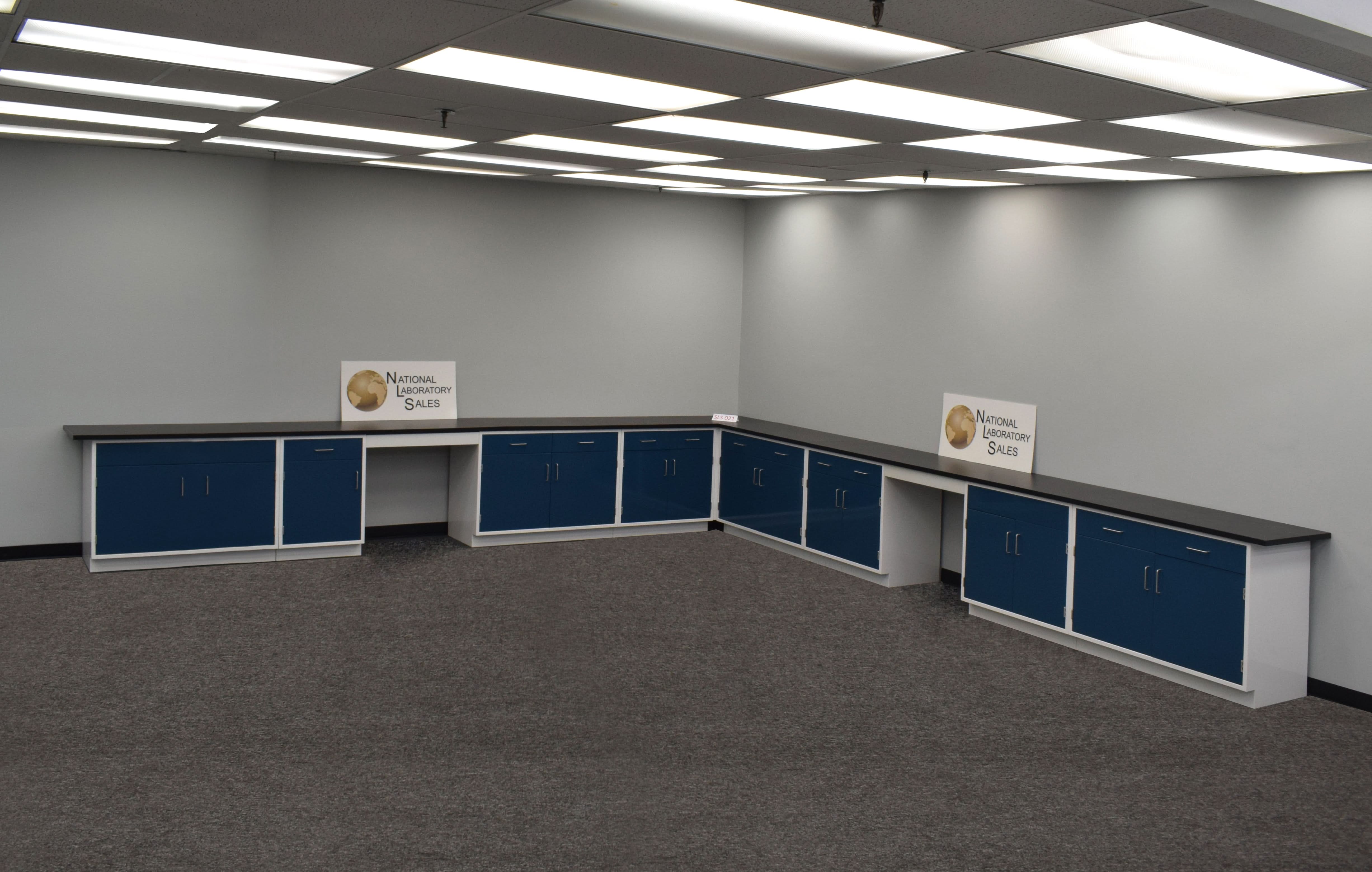 18′ x 19′ Fisher American “L” Cabinets w/ Desk Areas