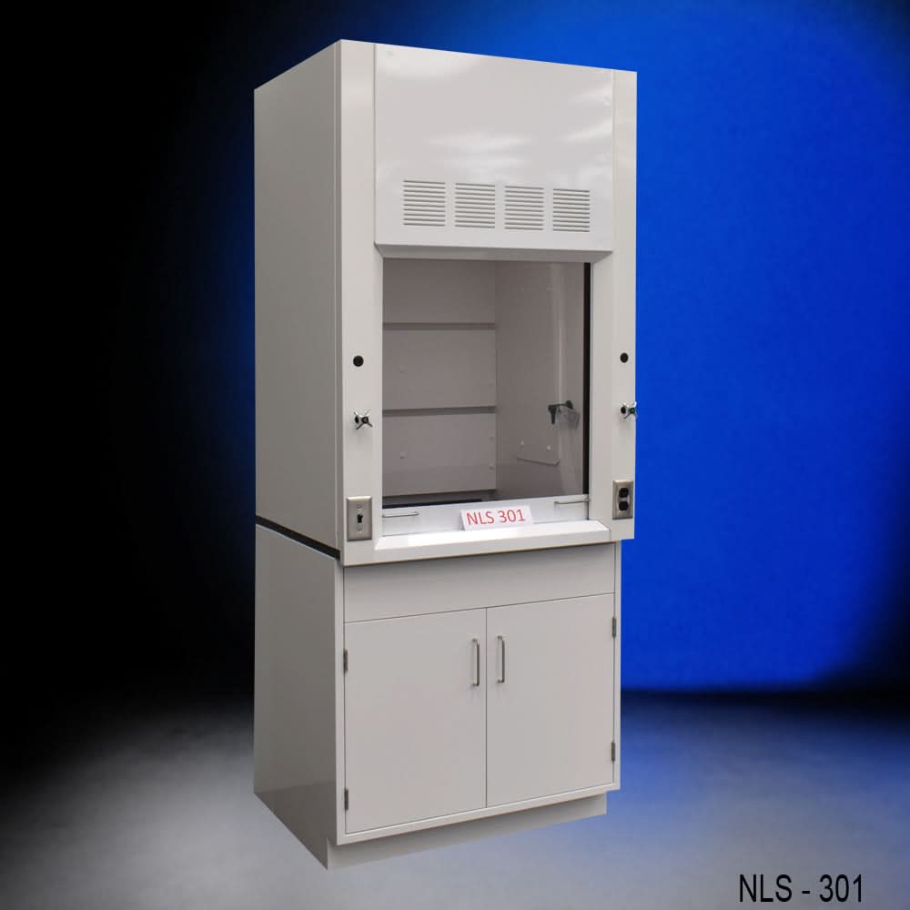 3′ Fisher American Fume Hood w/ General Cabinets