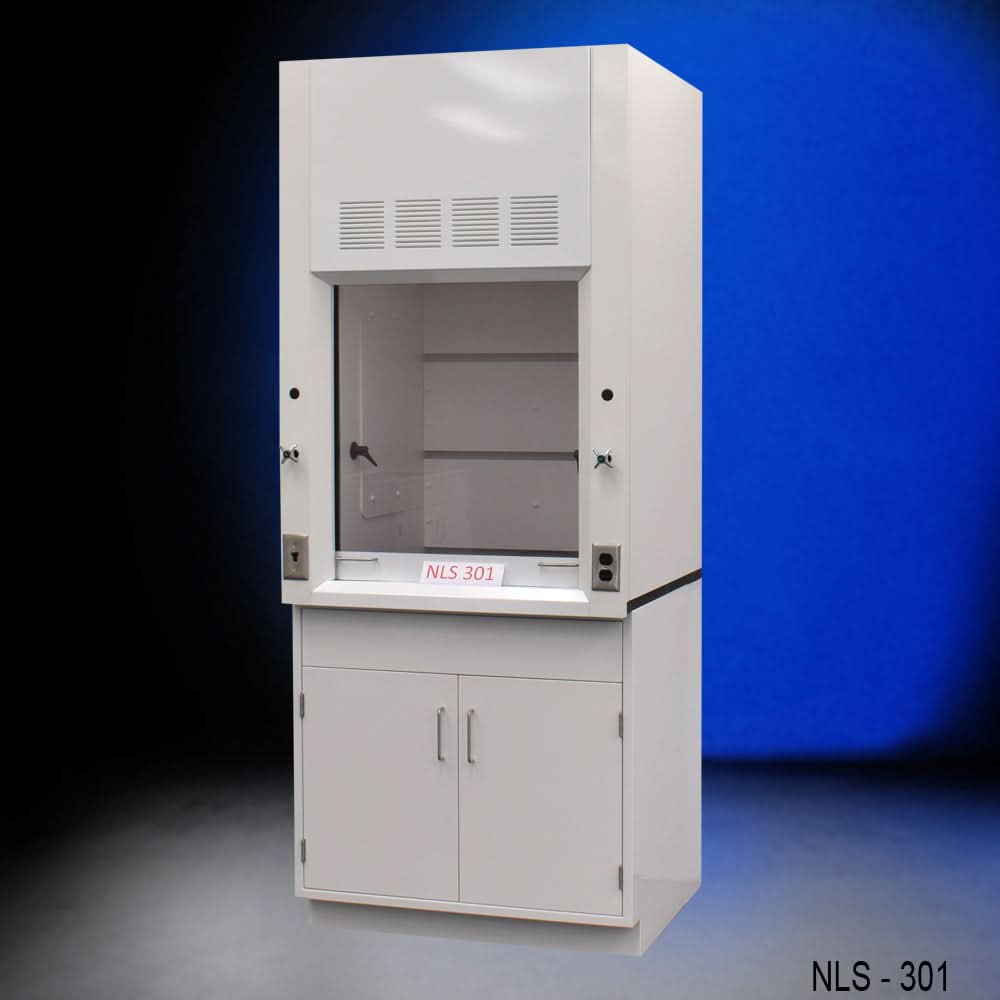 3′ Fisher American Fume Hood w/ General Cabinets
