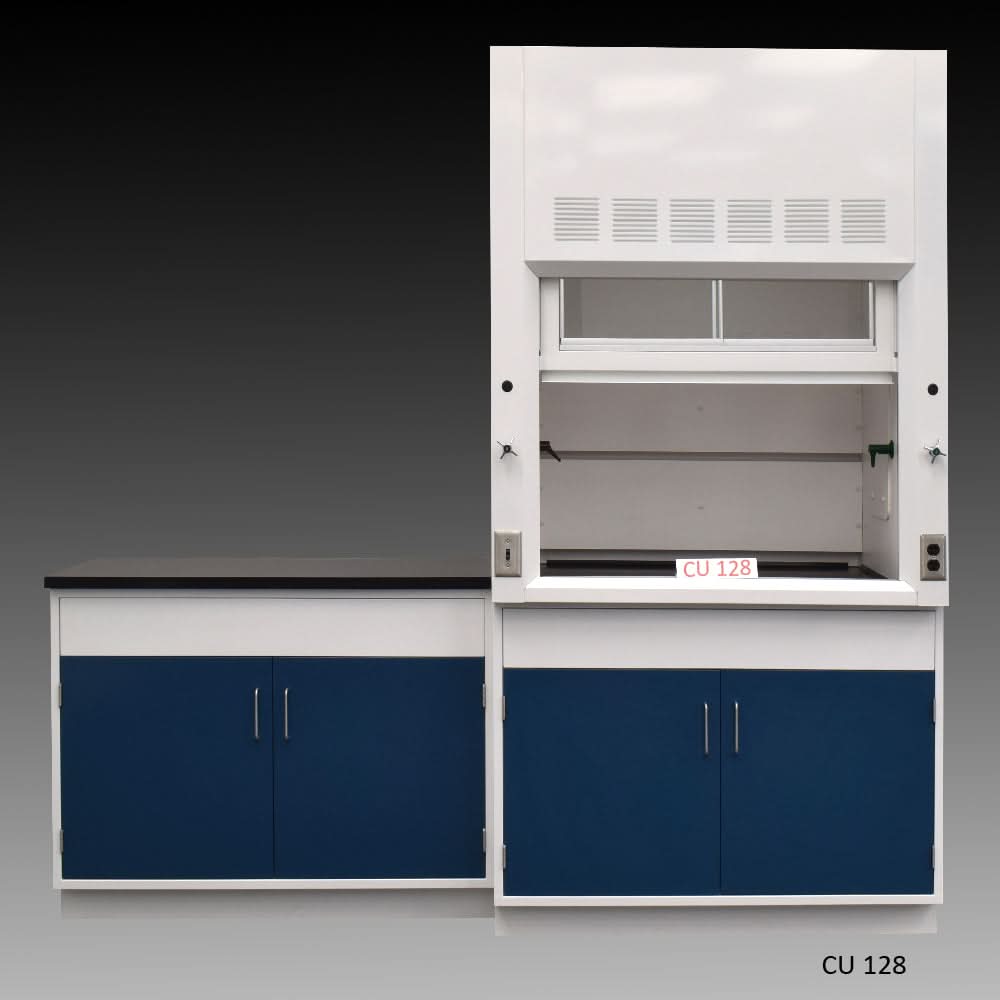4′ Fisher American Fume Hood w/ General Storage 4′ Laboratory Cabinets