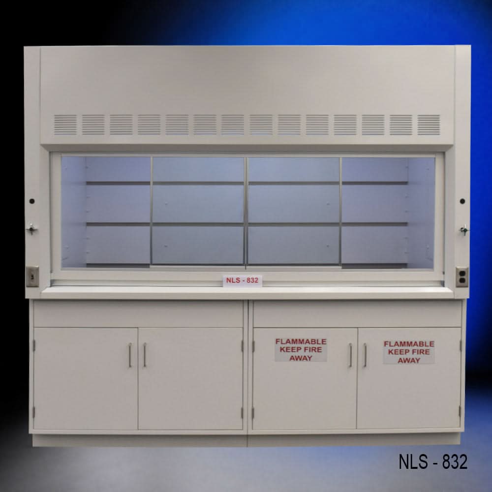 8′ x 4′ Fisher American Fume Hood w/ Flammable Cabinets