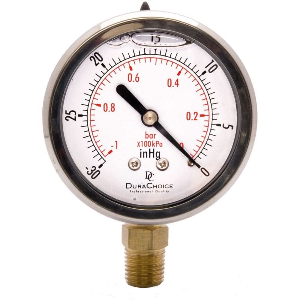 0 Liquid Filled Vacuum Gauges - NPT Lower Mount