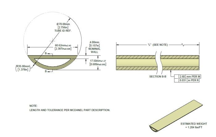 Alumina Ceramic Dee Tubes, Open Both Ends